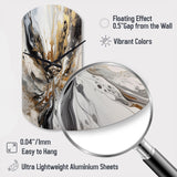 Painting Artwork With Swirls Marble II - Asymmetric Metal Wall Clock