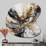 Painting Artwork With Swirls Marble II - Asymmetric Metal Wall Clock
