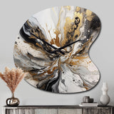 Painting Artwork With Swirls Marble II - Asymmetric Metal Wall Clock