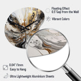 Painting Artwork With Swirls Marble II - Asymmetric Metal Wall Clock
