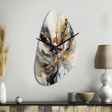 Painting Artwork With Swirls Marble II - Asymmetric Metal Wall Clock