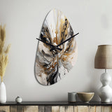 Painting Artwork With Swirls Marble II - Asymmetric Metal Wall Clock