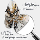 Painting Artwork With Swirls Marble II - Asymmetric Metal Wall Clock