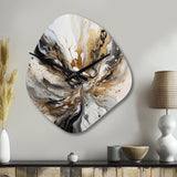 Painting Artwork With Swirls Marble II - Asymmetric Metal Wall Clock