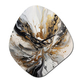 Painting Artwork With Swirls Marble II - Asymmetric Metal Wall Clock