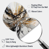 Painting Artwork With Swirls Marble II - Asymmetric Metal Wall Clock