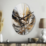 Painting Artwork With Swirls Marble II - Asymmetric Metal Wall Clock
