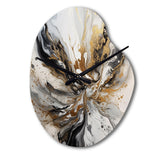 Painting Artwork With Swirls Marble II - Asymmetric Metal Wall Clock