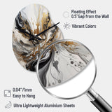 Painting Artwork With Swirls Marble II - Asymmetric Metal Wall Clock