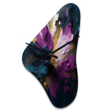 Purple And Blue Realities On Canvas I - Asymmetric Metal Wall Clock