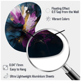 Purple And Blue Realities On Canvas I - Asymmetric Metal Wall Clock