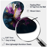 Purple And Blue Realities On Canvas I - Asymmetric Metal Wall Clock