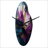 Purple And Blue Realities On Canvas I - Asymmetric Metal Wall Clock