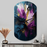 Purple And Blue Realities On Canvas I - Asymmetric Metal Wall Clock