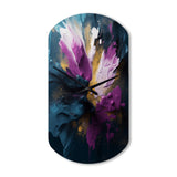 Purple And Blue Realities On Canvas I - Asymmetric Metal Wall Clock