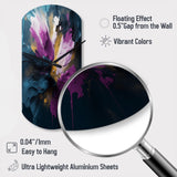 Purple And Blue Realities On Canvas I - Asymmetric Metal Wall Clock