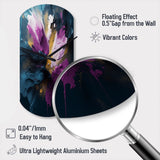Purple And Blue Realities On Canvas I - Asymmetric Metal Wall Clock