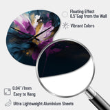 Purple And Blue Realities On Canvas I - Asymmetric Metal Wall Clock