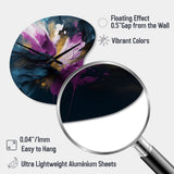 Purple And Blue Realities On Canvas I - Asymmetric Metal Wall Clock