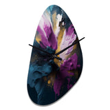 Purple And Blue Realities On Canvas I - Asymmetric Metal Wall Clock