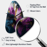Purple And Blue Realities On Canvas I - Asymmetric Metal Wall Clock