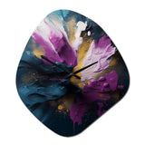 Purple And Blue Realities On Canvas I - Asymmetric Metal Wall Clock