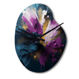 Purple And Blue Realities On Canvas I - Asymmetric Metal Wall Clock