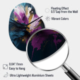 Purple And Blue Realities On Canvas I - Asymmetric Metal Wall Clock