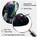 Purple And Green Realities On Canvas - Asymmetric Metal Wall Clock