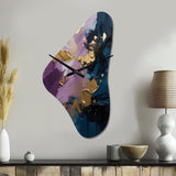 Purple And Blue Realities On Canvas IV - Asymmetric Metal Wall Clock