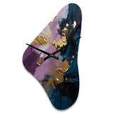 Purple And Blue Realities On Canvas IV - Asymmetric Metal Wall Clock