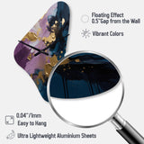 Purple And Blue Realities On Canvas IV - Asymmetric Metal Wall Clock