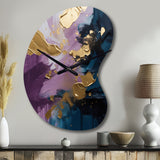 Purple And Blue Realities On Canvas IV - Asymmetric Metal Wall Clock