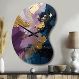 Purple And Blue Realities On Canvas IV - Asymmetric Metal Wall Clock