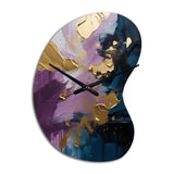 Purple And Blue Realities On Canvas IV - Asymmetric Metal Wall Clock