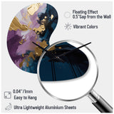 Purple And Blue Realities On Canvas IV - Asymmetric Metal Wall Clock