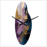 Purple And Blue Realities On Canvas IV - Asymmetric Metal Wall Clock