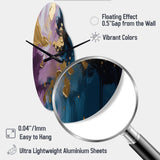 Purple And Blue Realities On Canvas IV - Asymmetric Metal Wall Clock