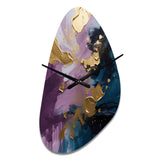 Purple And Blue Realities On Canvas IV - Asymmetric Metal Wall Clock