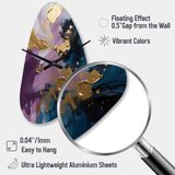 Purple And Blue Realities On Canvas IV - Asymmetric Metal Wall Clock