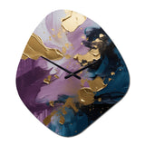 Purple And Blue Realities On Canvas IV - Asymmetric Metal Wall Clock