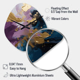 Purple And Blue Realities On Canvas IV - Asymmetric Metal Wall Clock