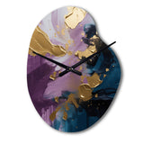 Purple And Blue Realities On Canvas IV - Asymmetric Metal Wall Clock