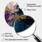 Purple And Blue Realities On Canvas IV - Asymmetric Metal Wall Clock