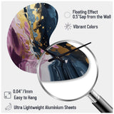 Purple And Blue Movements In Paint III - Asymmetric Metal Wall Clock