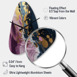 Purple And Blue Movements In Paint III - Asymmetric Metal Wall Clock