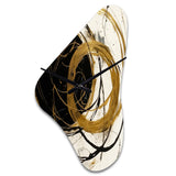 Black And Gold The Art Of Chaos I - Asymmetric Metal Wall Clock