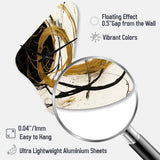 Black And Gold The Art Of Chaos I - Asymmetric Metal Wall Clock