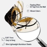 Black And Gold The Art Of Chaos I - Asymmetric Metal Wall Clock