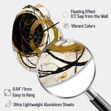 Black And Gold The Art Of Chaos I - Asymmetric Metal Wall Clock